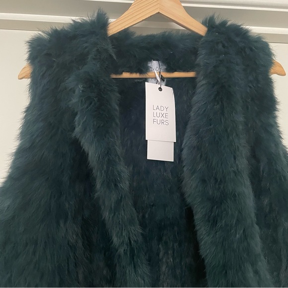 Ethical Lady Luxe Fur Vest 🖤NWT🖤Green - Picture 2 of 16